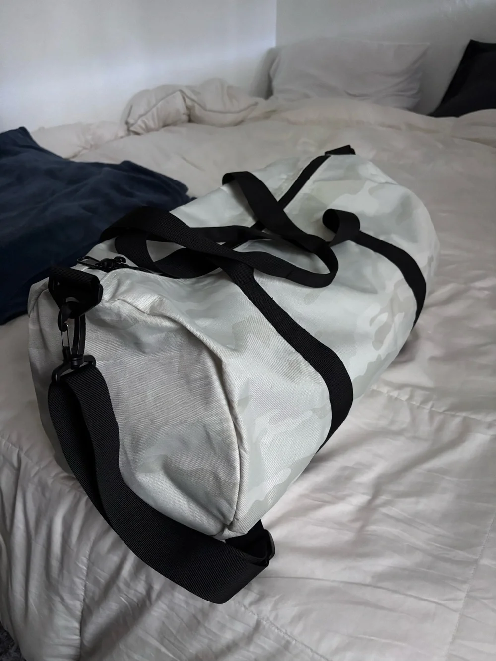 MR Comedy Club White Camo Duffel Bag